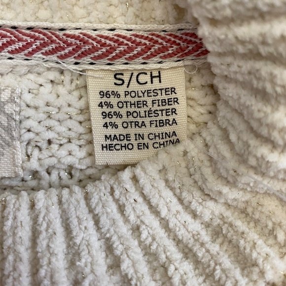 Weatherproof Vintage Women's Chenille Crewneck Sweater, Cream/Shimmer, Small NWT - Picture 8 of 16